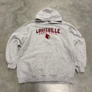 Vintage y2k 90s grey adidas Louisville cardinals spellout baseball hoodie